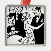 Vintage Dancing Couple Metal Ornament