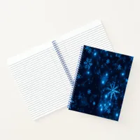 Deep Blue & Bright Snowflakes Notebook