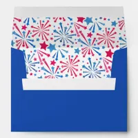 Red White and Blue Fireworks | 4th of July Envelope