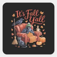 Crow It’s Fall Y’all Pumpkins Fall Autumn Hallowee Square Sticker