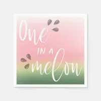 Cute "One In A Melon" Kids Birthday Party Napkins