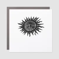 Medieval Sun Engraving - Whimsigoth Aesthetic - Wh Car Magnet