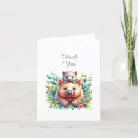 Wombat Animals Baby Shower Thank You Note Card