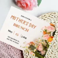 Beige Modern Mother's Day Party Invitation