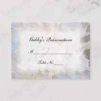 White Floral Quinceañera Place Card