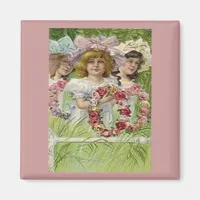 Vintage Decoration Day Girls Magnet