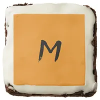 Monogram Initial Pumpkin Yellow Fall Thanksgiving Brownie