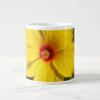 Yellow Hibiscus Flower Large Coffee Mug