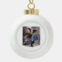 Whimsigothic – Gothic Floral Vase Aesthetic Classi Ceramic Ball Christmas Ornament