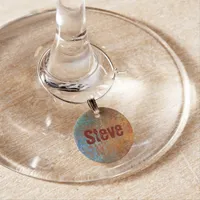 Rusty, Verdigris, Grunge Steampunk Personalized  Wine Charm