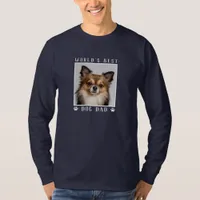 World's Best Dog Dad White Paw Prints Pet Photo T-Shirt