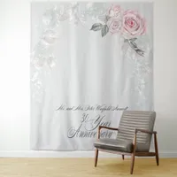 Beautiful Painted Pink Roses Prop Karen Tapestry