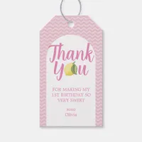 Pink Lemonade Thank You Gift Tag for 1st Birthday
