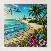 Tropical Ocean Aloha Vacation  Jigsaw Puzzle