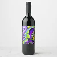 80 s Art Deco Geometric Pattern Wine Label