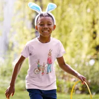 Vintage Easter Rabbit and Family in Egg Cart Kids T-Shirt