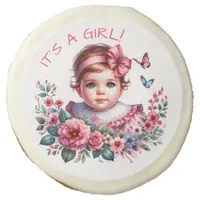 Vintage Baby Girl's Baby Shower | It's a Girl Sugar Cookie