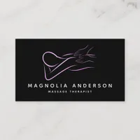 Massage Therapist Pink Foil Business Card