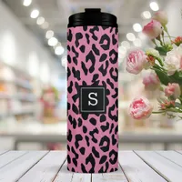 Personalized Pink Leopard Thermal Tumbler