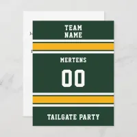 Green & Gold Football Tailgate Party Invitation