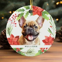 French Bulldog Personalized Pet Dog Christmas Ceramic Ornament