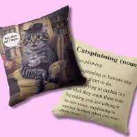 Tea Time cat coffee meeting cats Throw Pillow