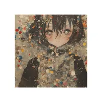 Anime Woman Collage Wood Wall Art