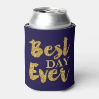 Gold Glitter Best Day Ever Wedding Favors Can Cooler