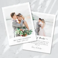 Modern Multi Picture Love & Thanks Wedding Thank You Card