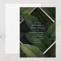 Tropical Greenery Beach Wedding Invitation