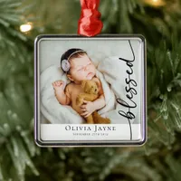 Blessed New Baby  Photo Keepsake Metal Ornament