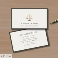 Elegant Attorney Legal Office Law Firm Business Card