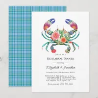 Coastal Beach Floral Nautical Rehearsal Dinner Invitation