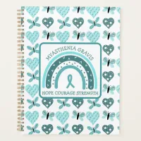 Myasthenia Gravis Ribbons, Rainbows and Hearts Planner