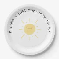 1st Birthday Happy Yellow Sunshine Gender Neutral Paper Plates