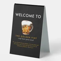 Beer Mug Logo Brewery Bar Reopening Safety Welcome Table Tent