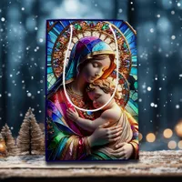 Virgin Mary and Baby Jesus Stained Glass Medium Gift Bag