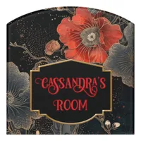 Celestial Poppies Personalized Door Sign