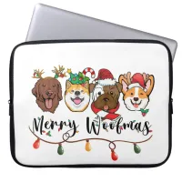 Merry Woofmas Typography Laptop Sleeve