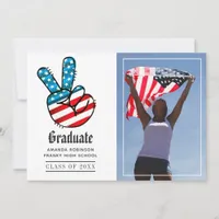 USA Peace Sign Graduation Photo Announcement