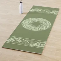 Celtic Knotwork Fish in Green  Yoga Mat