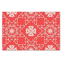 Red and White Ornate Vintage Christmas Pattern  Tissue Paper