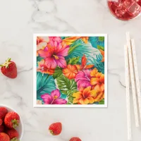 Tropical Floral Hibiscus  Napkins