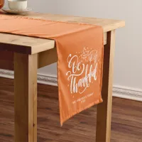 Be Thankful Personalized Family Thanksgiving Short Table Runner