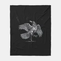 Crow, F-Caw-F Funny Bird Moon Gothic Adult Humor C Fleece Blanket
