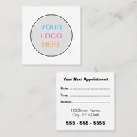 Business Logo Simple Square Appointment Card