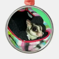 Sugar Glider Wearing a Hat Metal Ornament