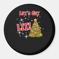 Let's Get Lit, Fun Idiom, Christmas Lights, Christ Magnet