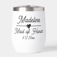 Cute Personalized Maid of Honor Gift Thermal Wine Tumbler