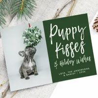 Puppy Kisses Cute Paw Print Pet Dog Photo Holiday Card